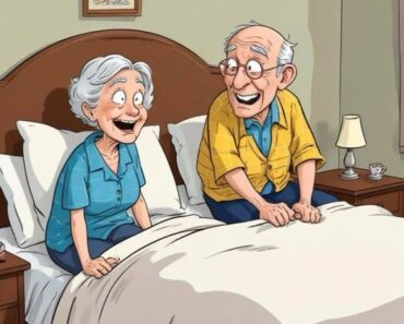 An elderly couple had just snuggled into bed when the old man let