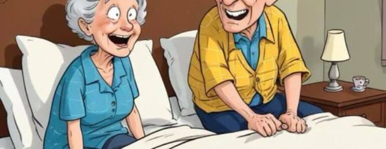 An elderly couple had just snuggled into bed when the old man let